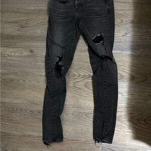 American Eagle Outfitters Black Ripped Skinny Jeans